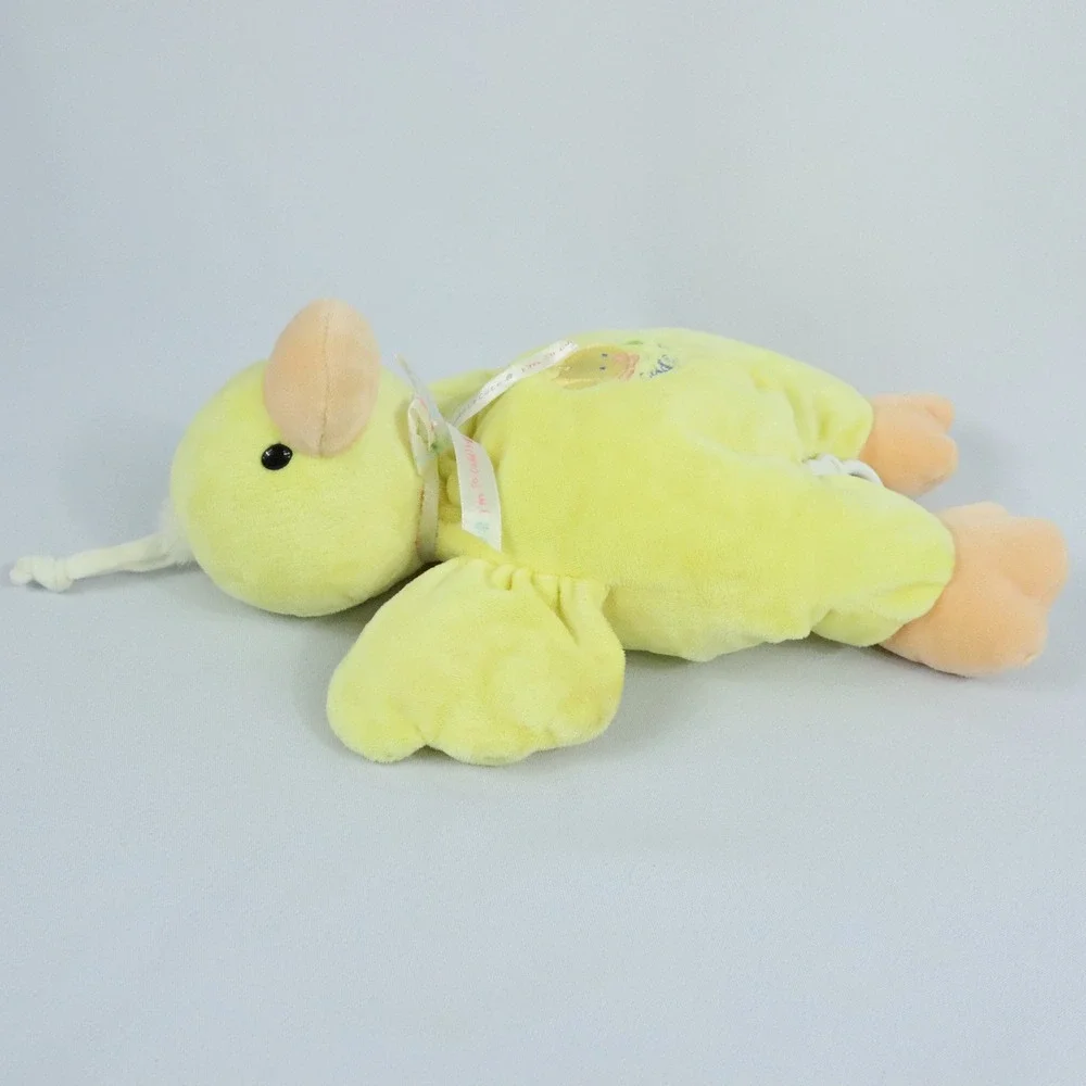 Tykes by Carters Yellow Cuddle Me Bow Duck Plush Musical Crib Pull Toy WORKS